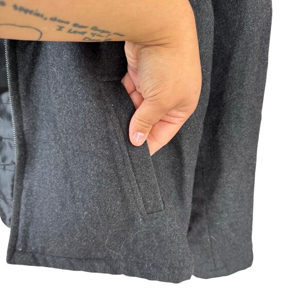 Tommy Hilfiger XXL Wool Blend Zip Jacket Gray Lined Coat Mens Warm Classic - Picture 3 of 9